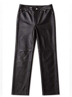 Black Leather pants- waist 32" size 12